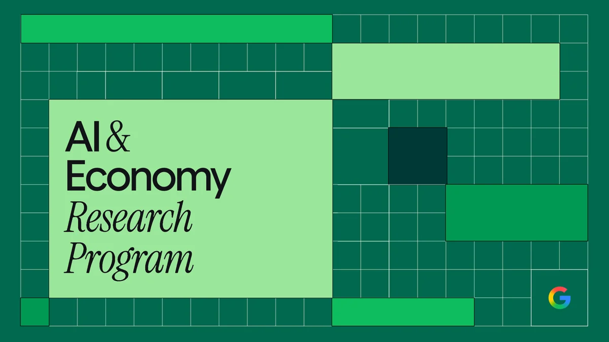 초록색 격자 배경에 AI & Economy Research Program 문구가 표시된 Google 공식 이미지